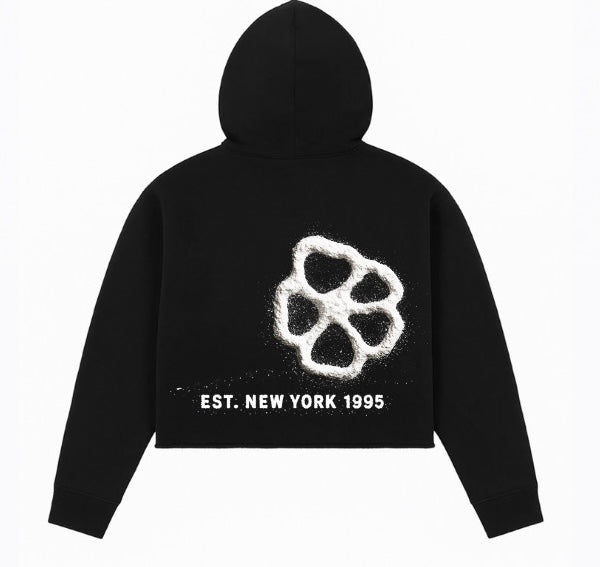 infamous White Gurl crop Hoodie