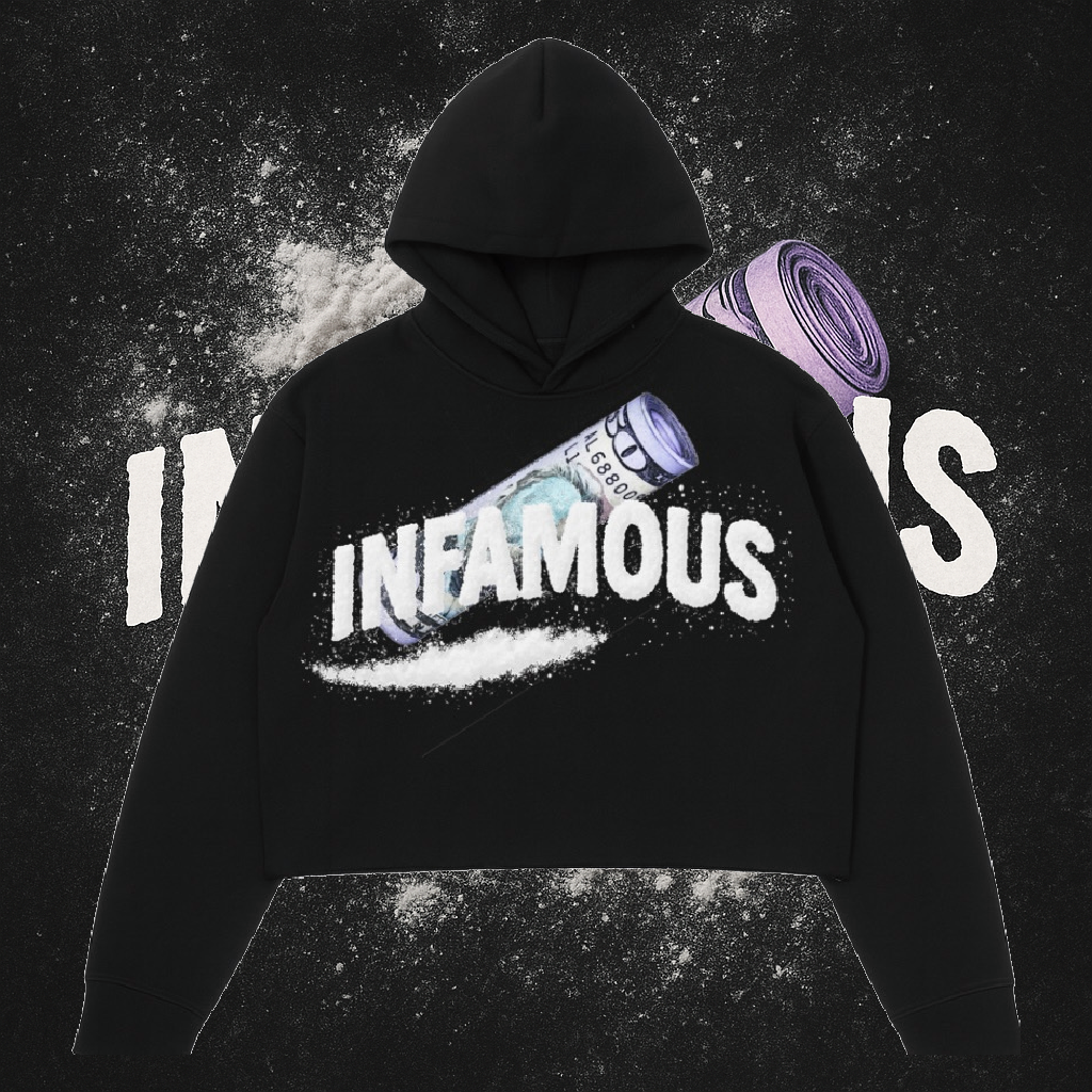 infamous White Gurl crop Hoodie