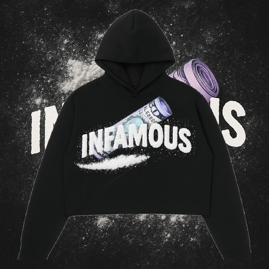 infamous White Gurl crop Hoodie