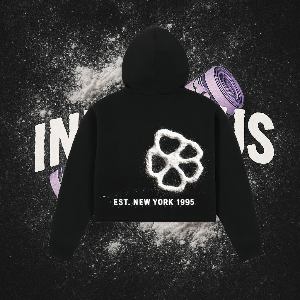 infamous White Gurl crop Hoodie